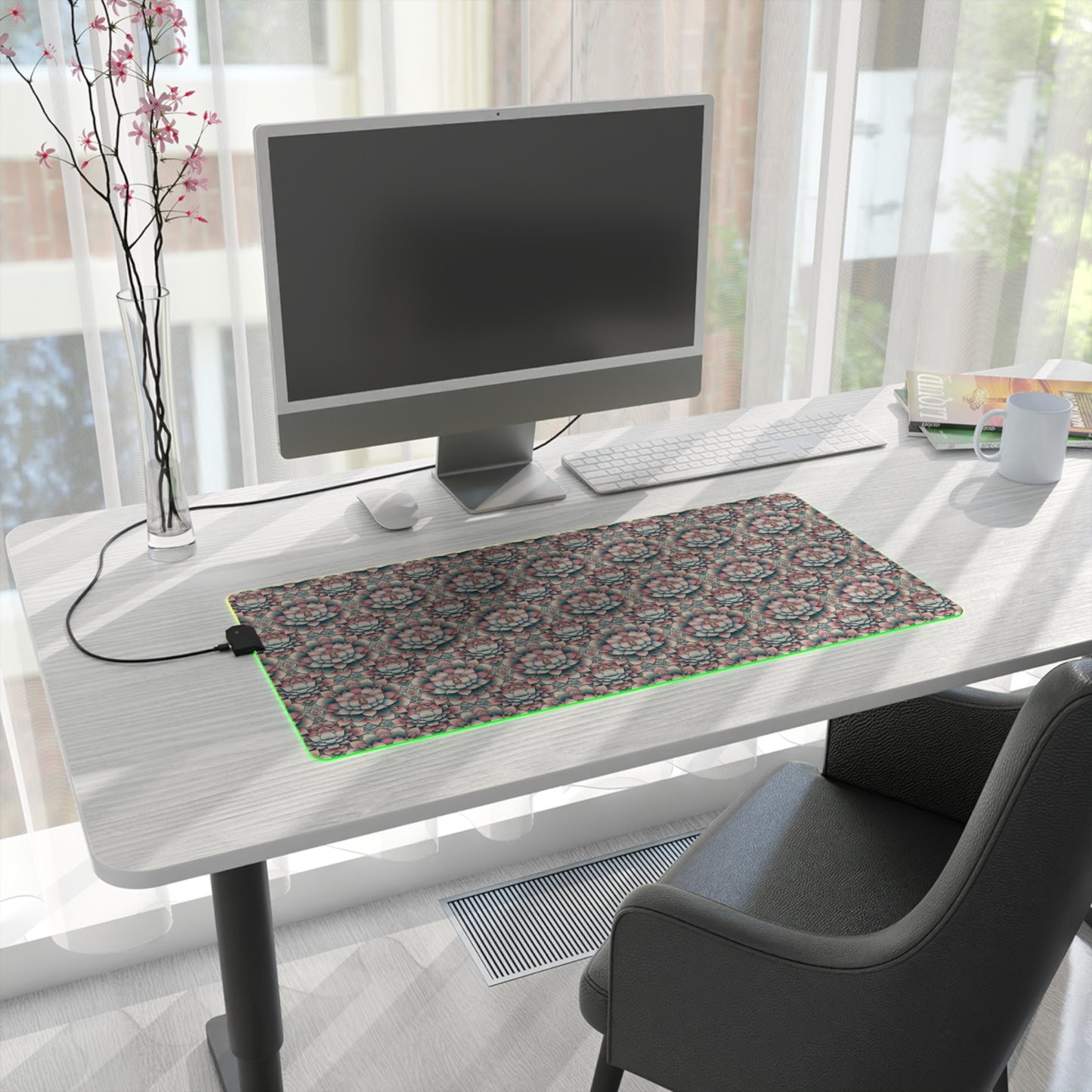 LED Gaming Mouse Pad - Lotus Blossom Design