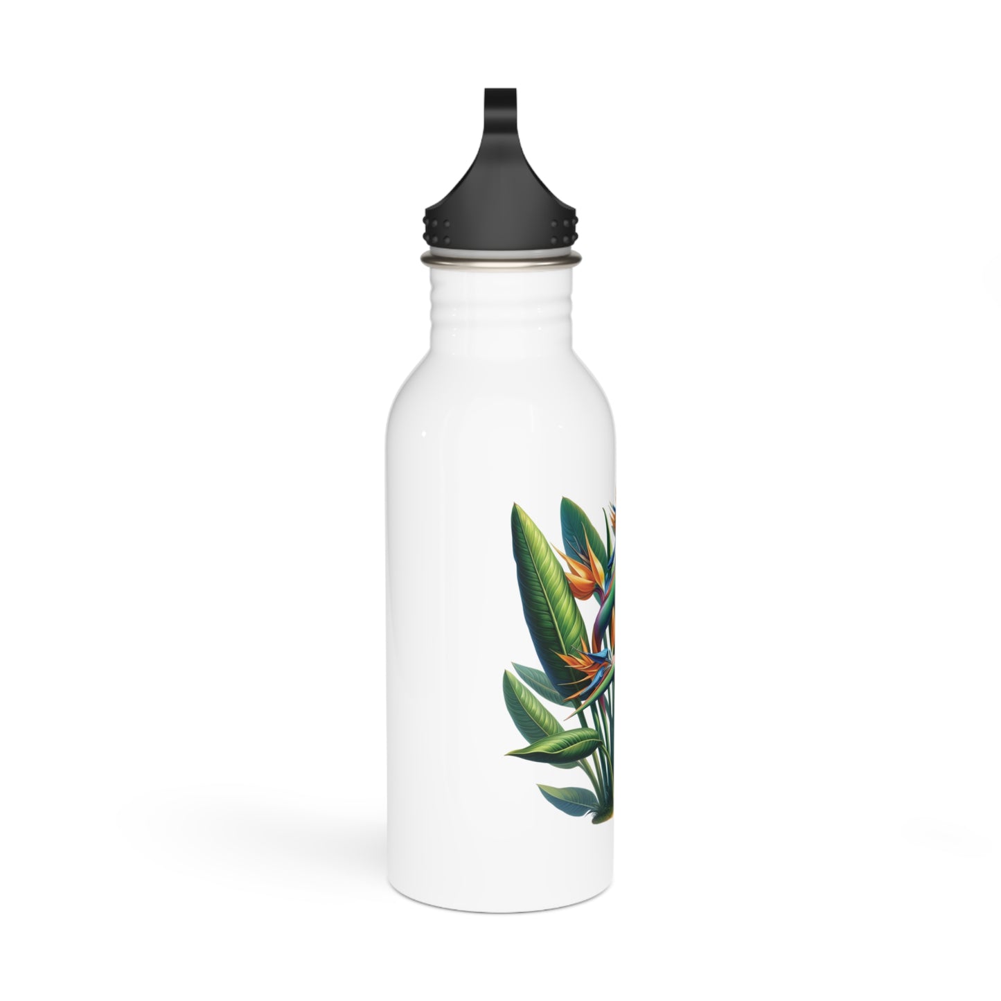 Stainless Steel Water Bottle - Bird of Paradise Design, Tropical Floral Print, Gift for Nature Lovers, Outdoor