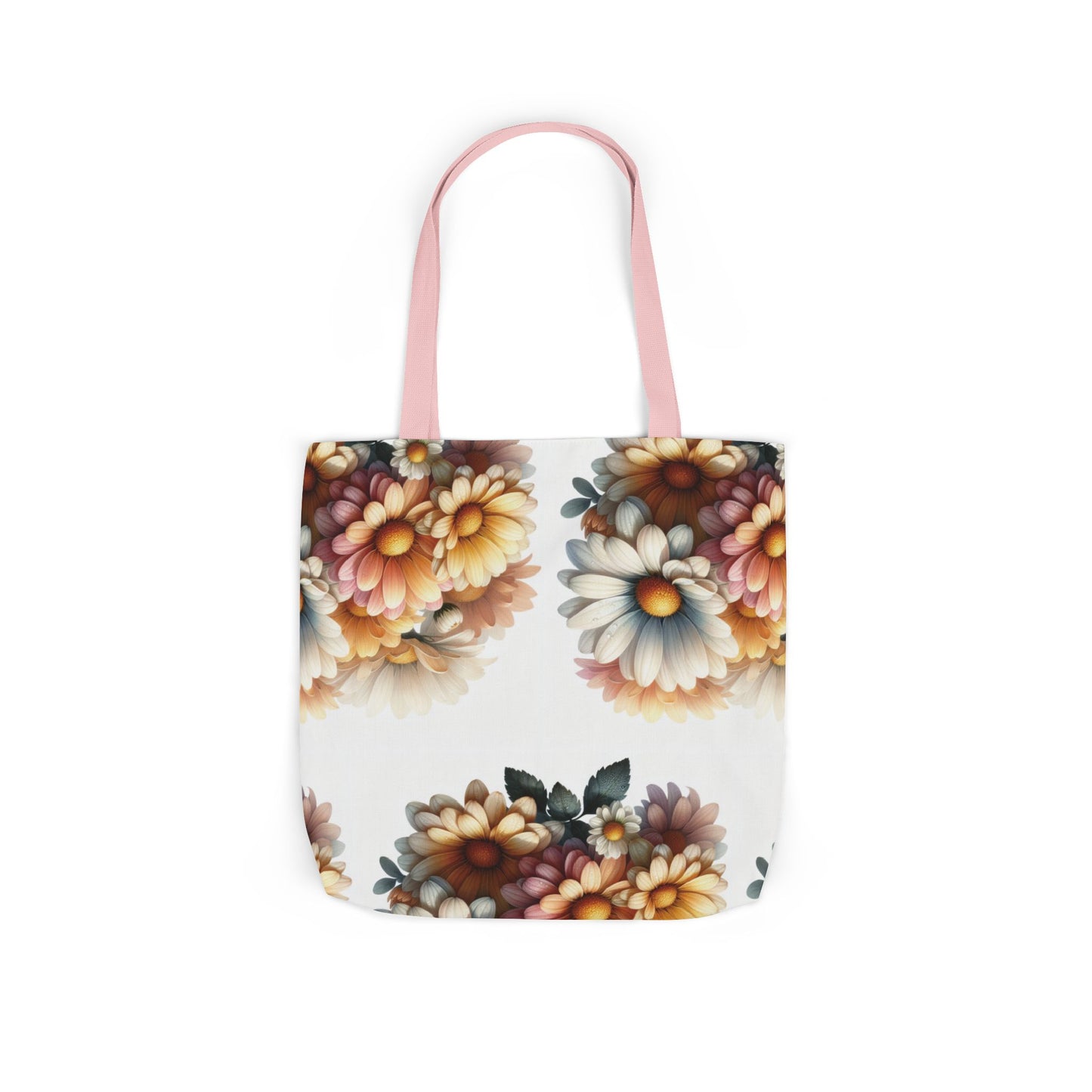 Floral Canvas Tote Bag with 5-Color Straps - Stylish