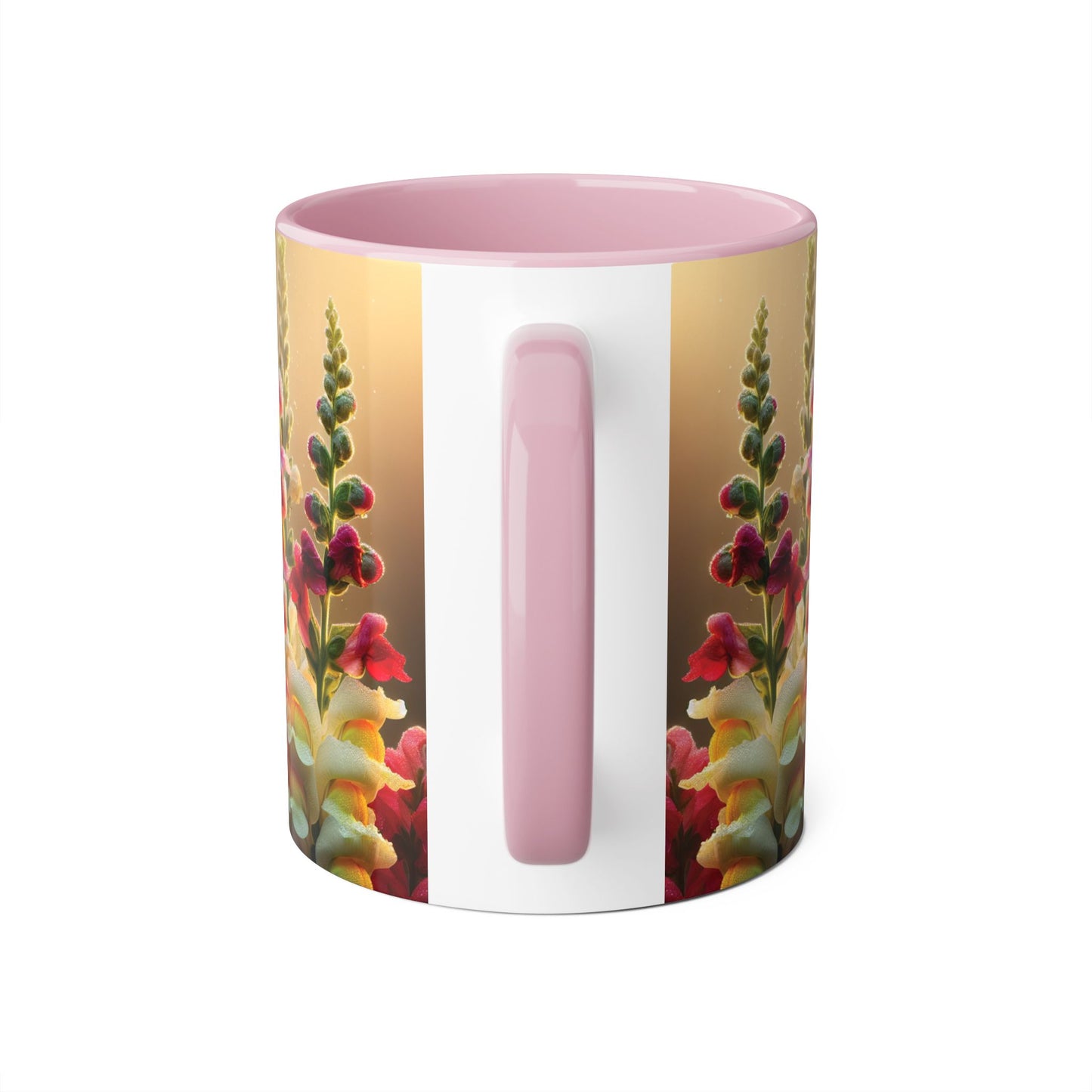 Snapdragon Floral Accent Mug – 11oz Ceramic Coffee Cup for Garden Lovers