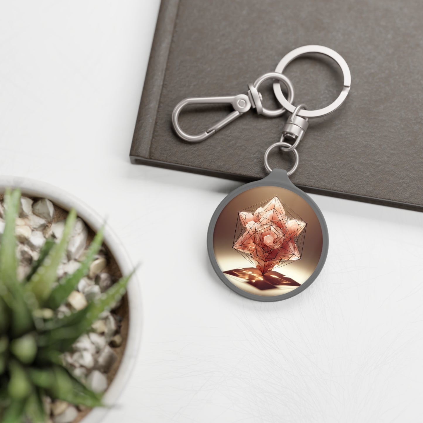 Elegant Geometric Keyring Tag