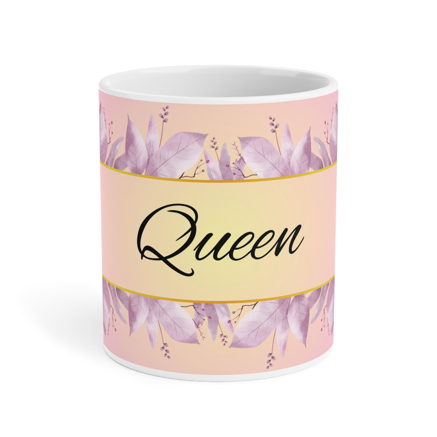 Queen Ceramic Mug - Crown Design, Coffee Cup, Tea Mug, Gift for Her, Feminine Mug, Birthday Present