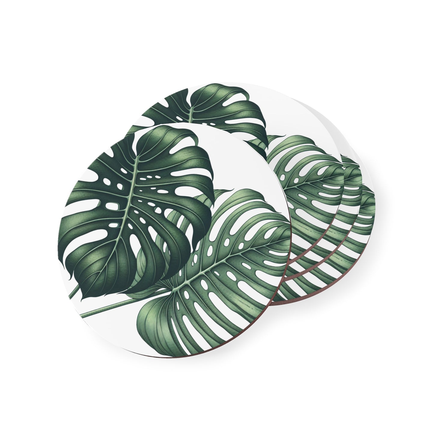 Monstera Leaf Drink Coasters, Tropical Home Decor, Botanical Coasters, Housewarming Gift, Set of 4 Coasters