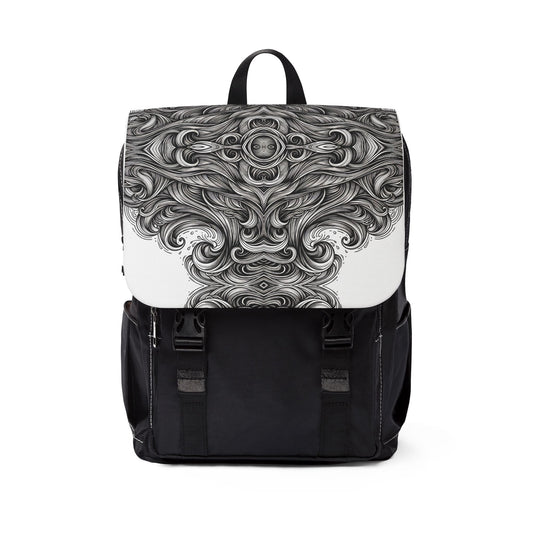 Monochrome Waves Design Shoulder Backpack