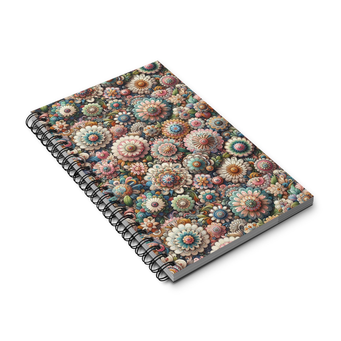 Pink Floral Spiral Journal, Notebook, Sketchbook, Diary, Bullet Journal, Cute Stationery
