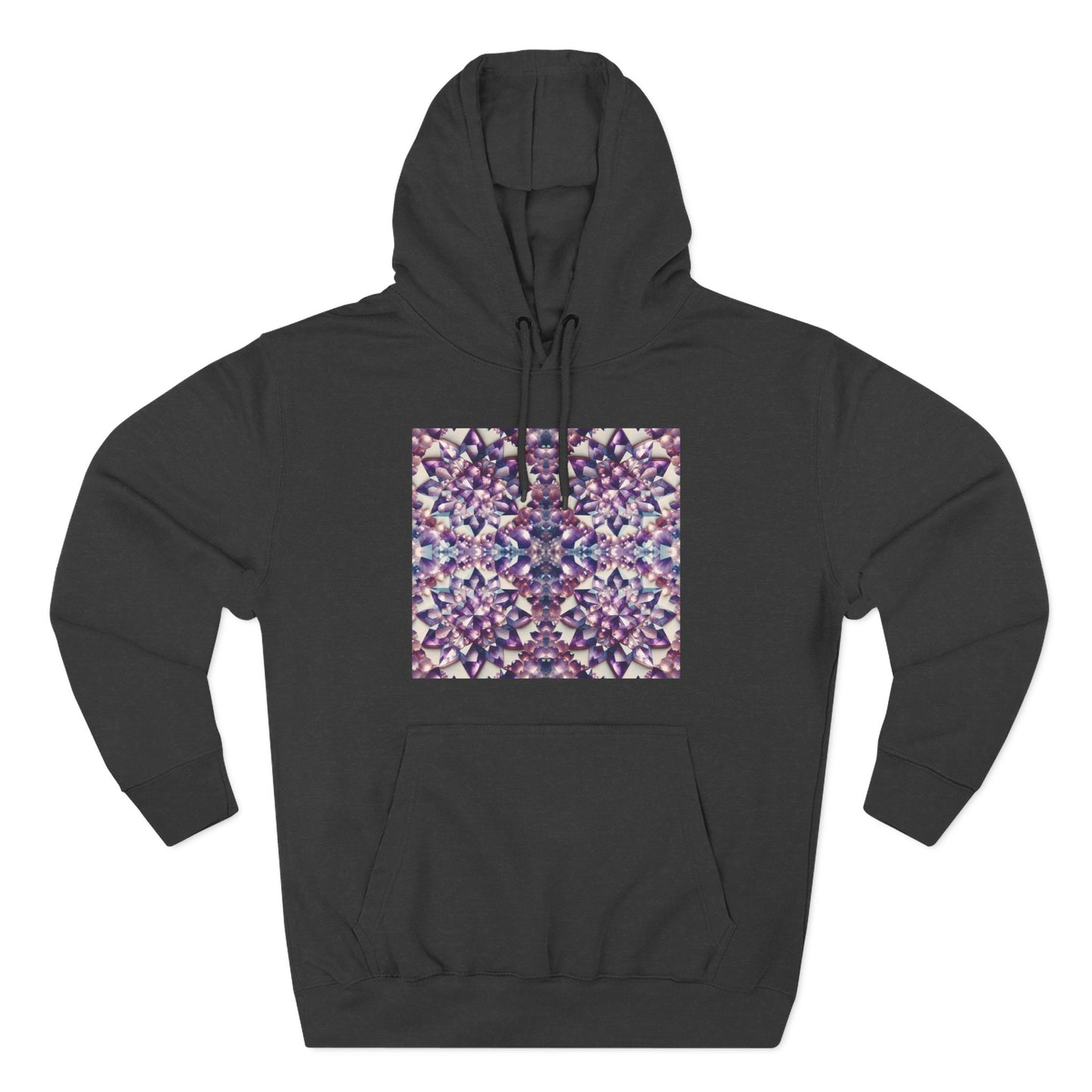 Fleece Hoodie - Amethyst Crystal Floral Design