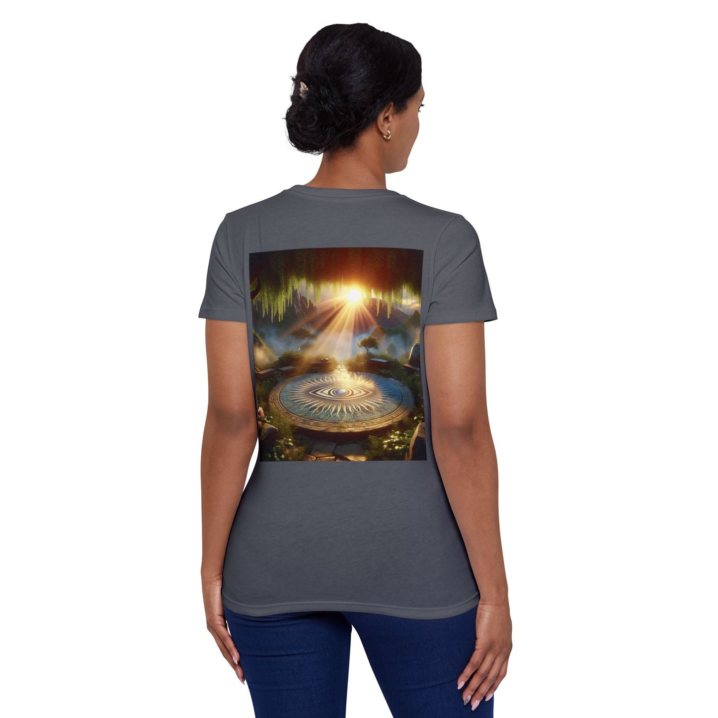 Women’s Organic Short Sleeve T-Shirt with Mystic Sunrise Design