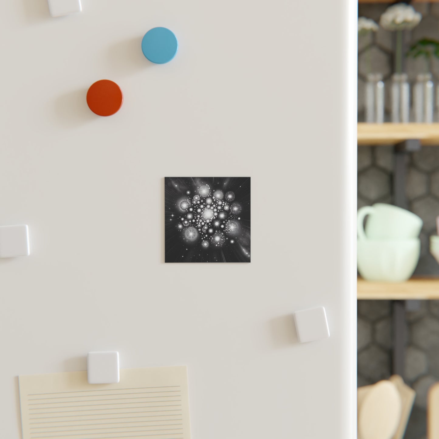 Star Cluster Square Magnet, Fridge Magnet, Magnetic Decor, Astronomy Gift, Space Theme Magnet, Celestial Decor