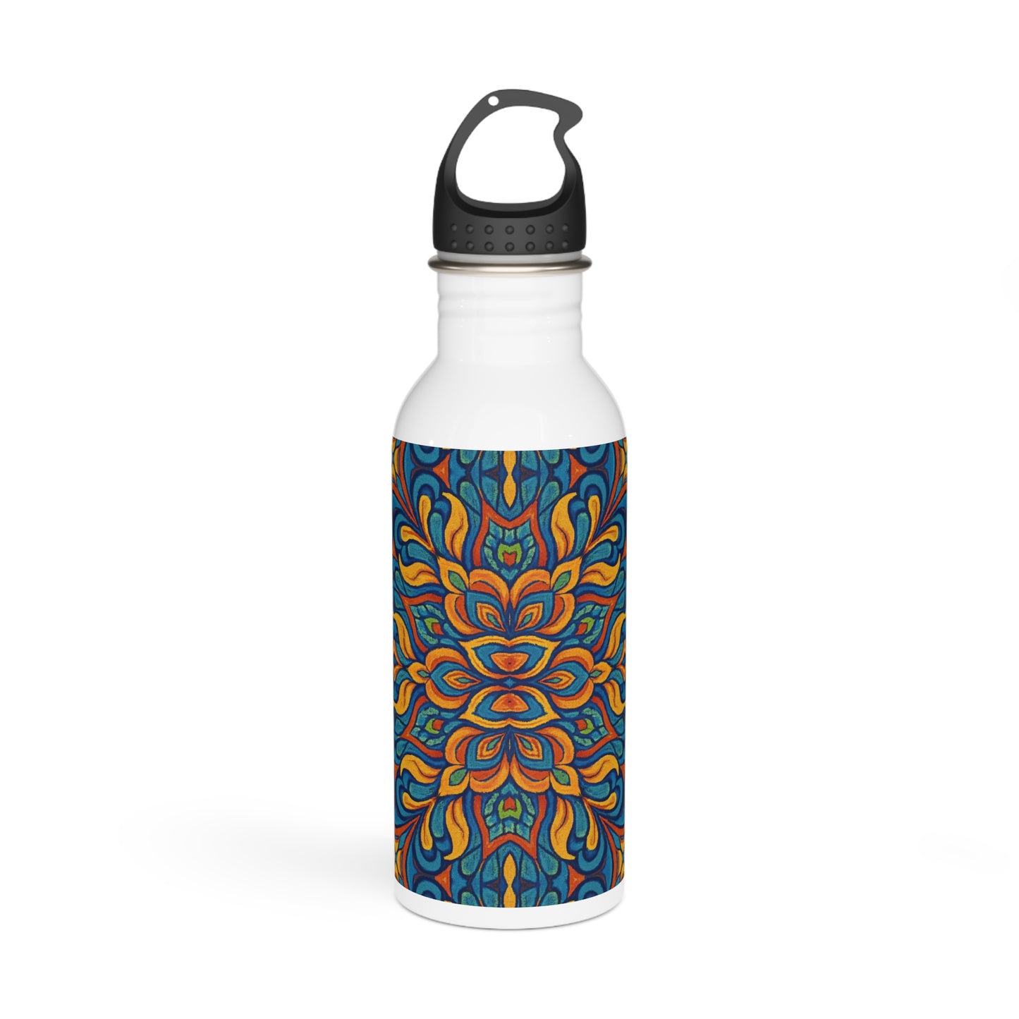 Kaleidoscope Stainless Steel Water Bottle - Colorful Insulated, Reusable Flask, Gym Hydration, Travel Tumbler, Unique Gift