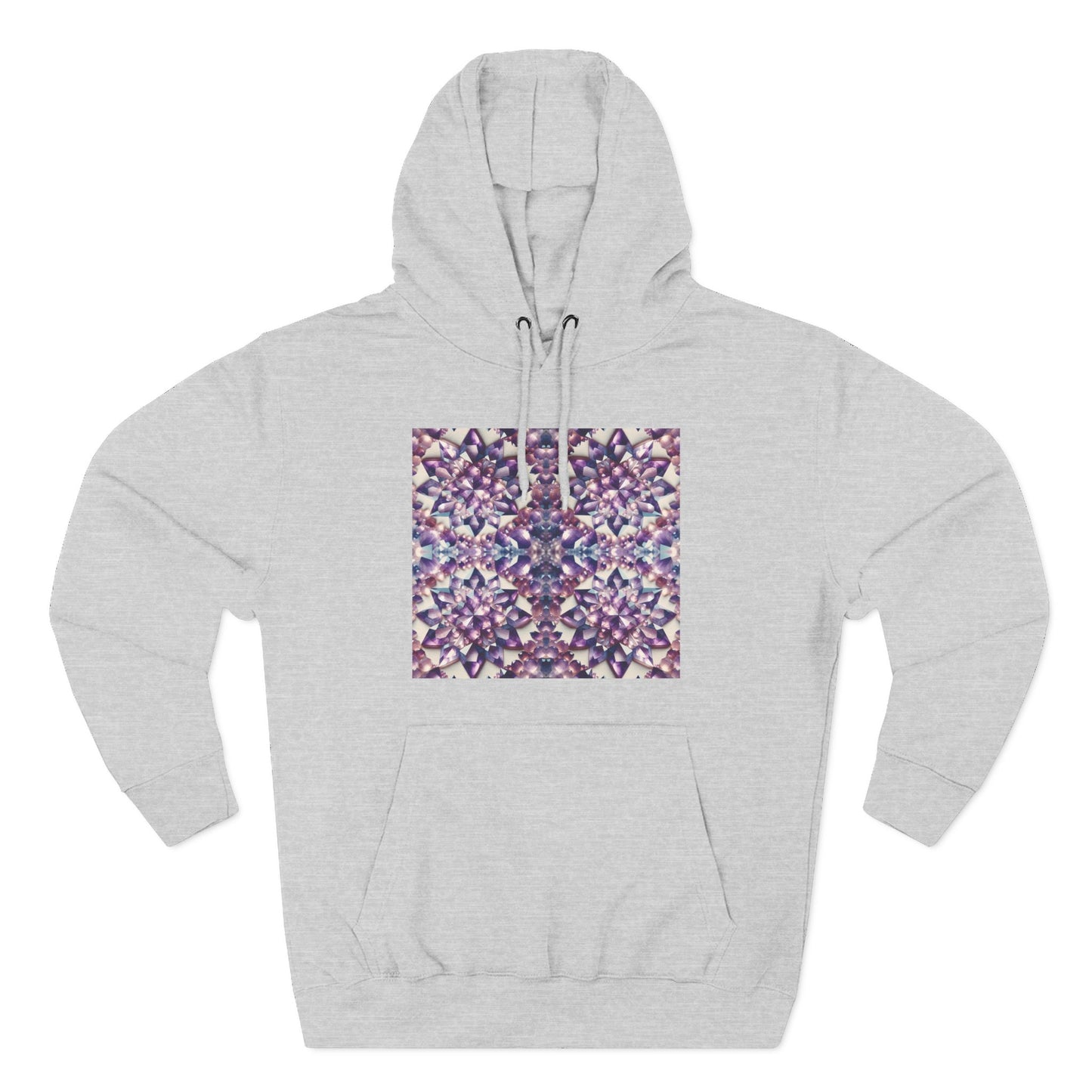 Fleece Hoodie - Amethyst Crystal Floral Design