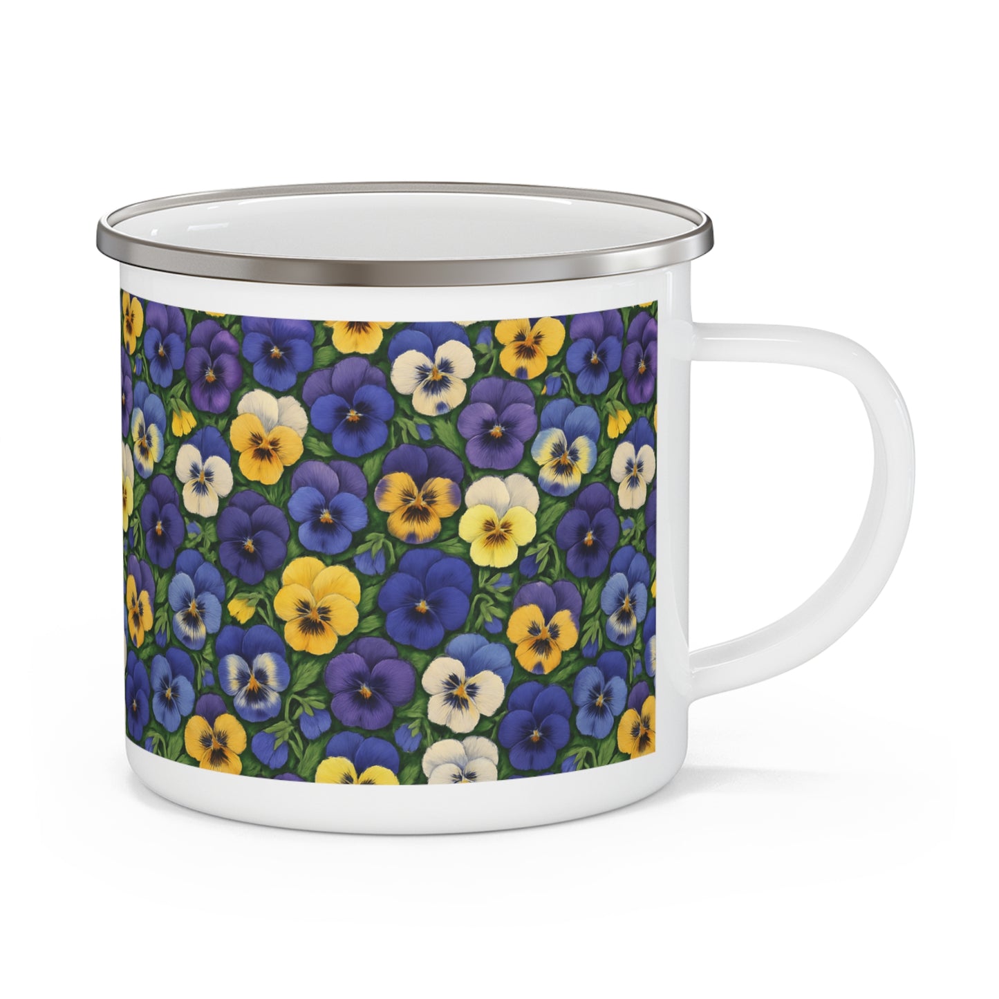 Camping Mug - Vibrant Pansy Design