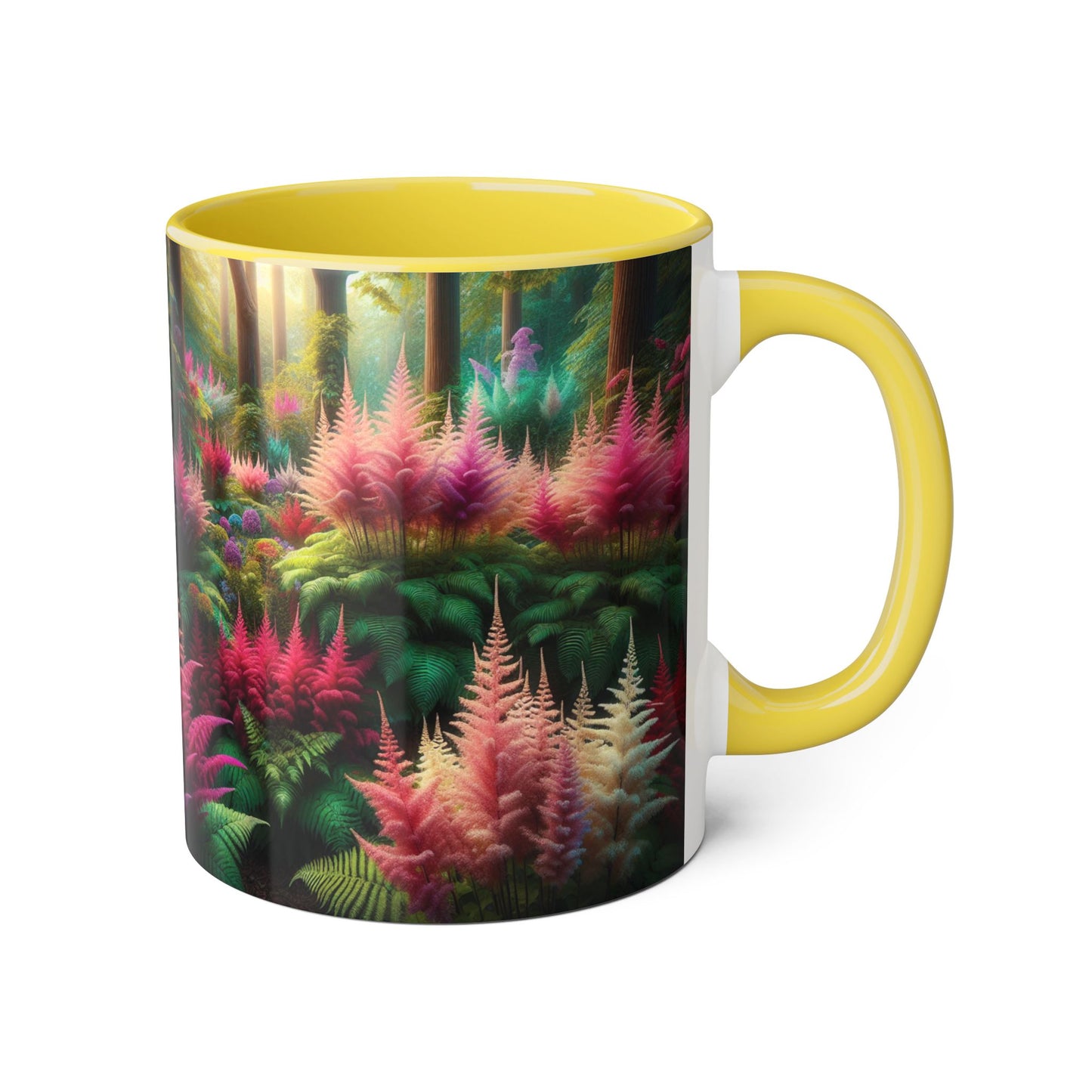 Astilbe Blooms Accent Mug, Floral Tea Cup, Coffee Mug, Gift for Gardeners, Botanical Kitchen Decor, Nature Lover Ceramic Mug, Plant Lady