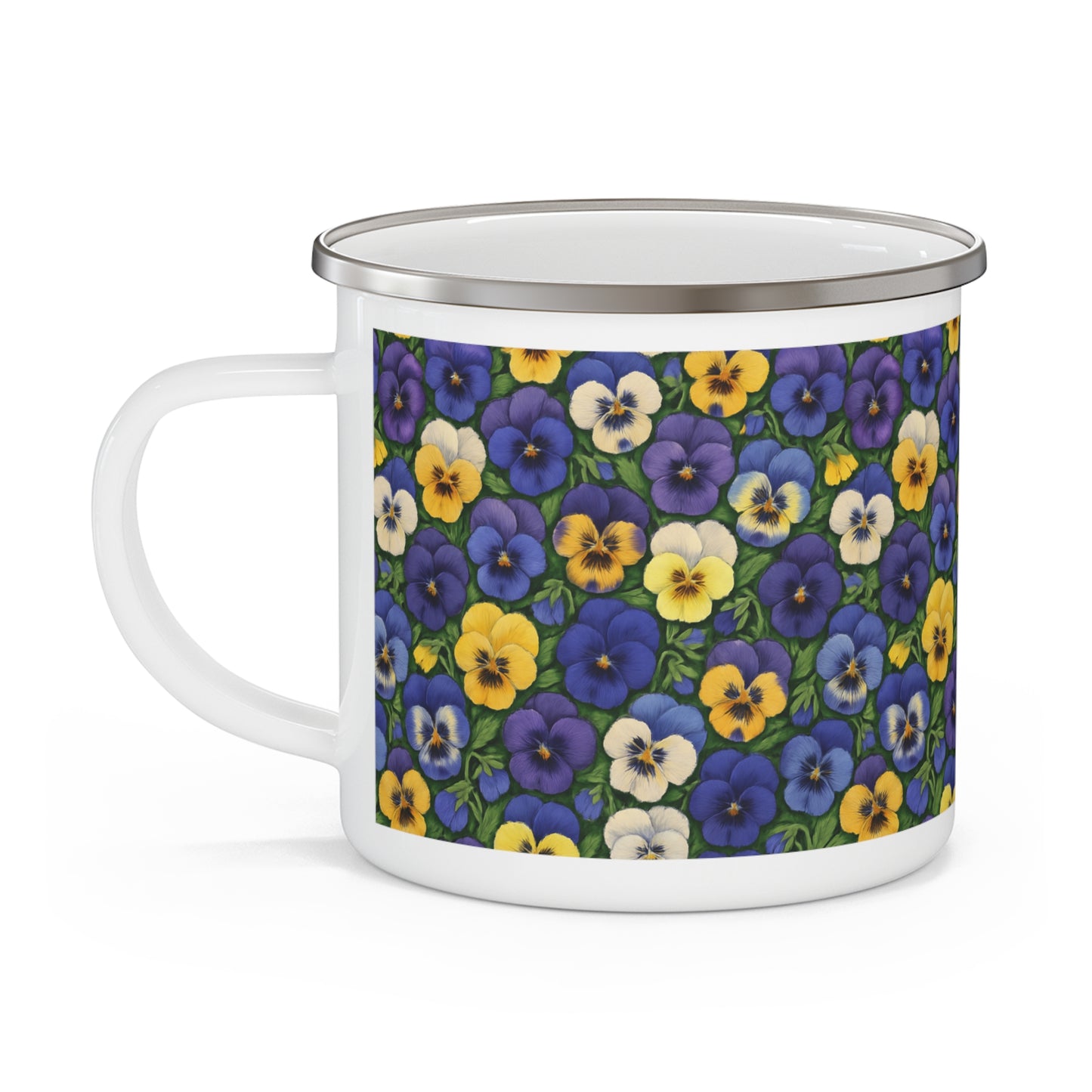 Camping Mug - Vibrant Pansy Design