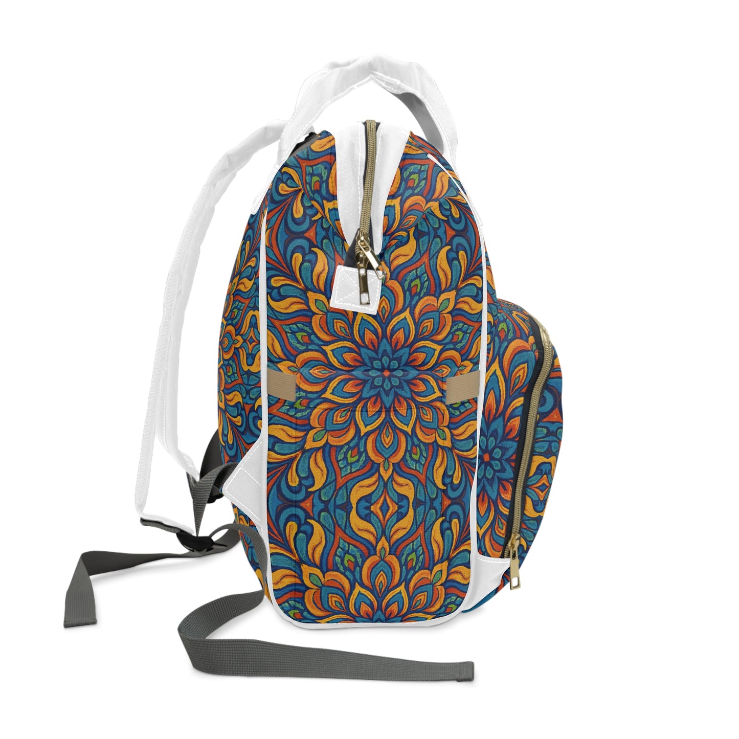 Diaper Backpack, Kaleidoscope Pattern Design, Baby Shower Gift, Travel Bag, Nursery Organizer, Baby Gear, Mom Essential