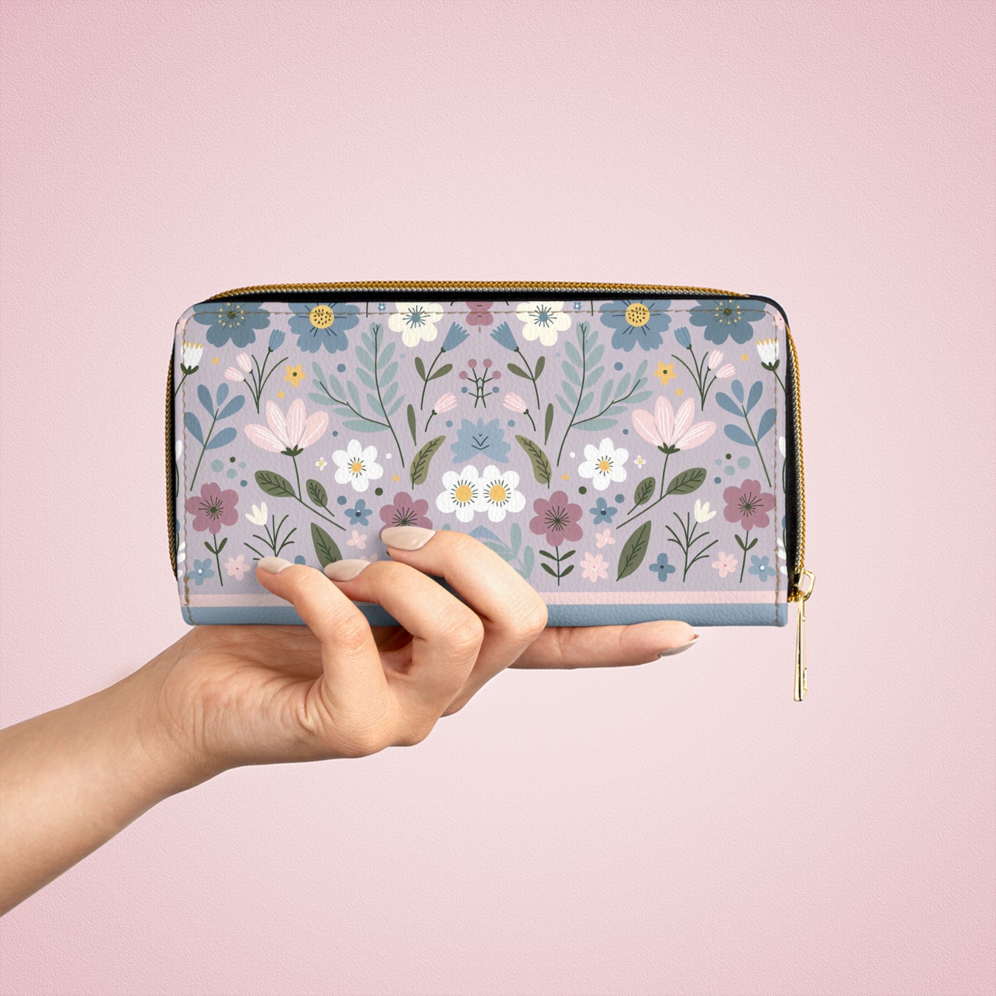 Zipper Wallet with Cute Floral Pattern