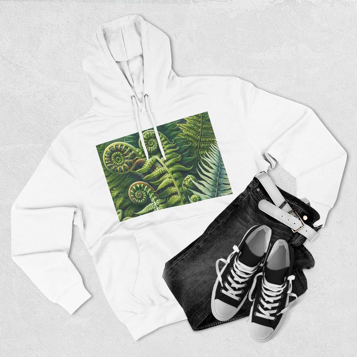 Nature-Inspired Three-Panel Fleece Hoodie for Outdoor Enthusiasts