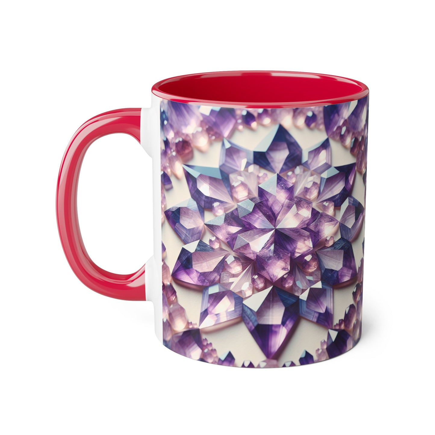 Elegant Purple Crystal Accent Mug, Unique Gift for Gem Lovers, Decorative Coffee Cup, Birthday Present, Home Office Decor
