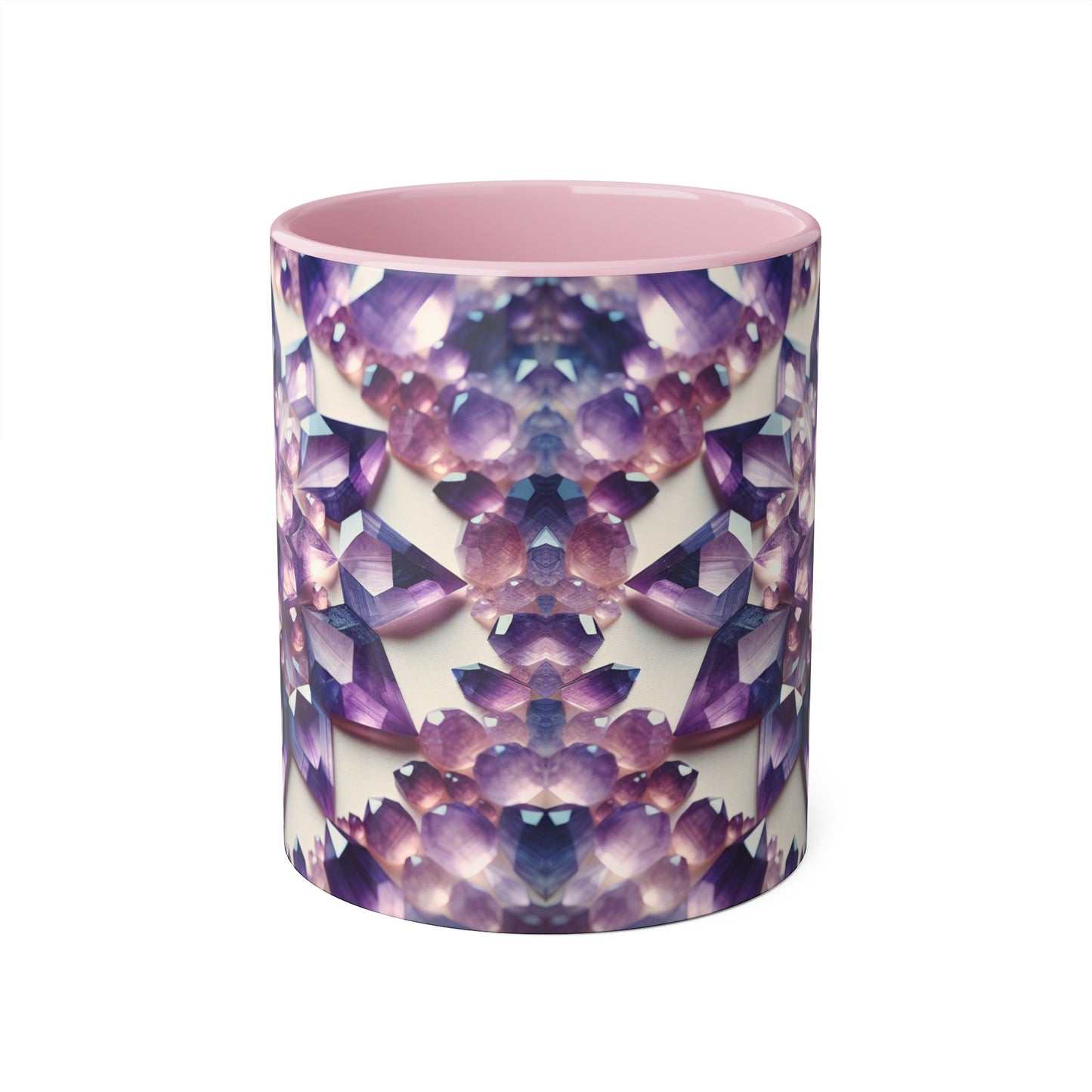 Elegant Purple Crystal Accent Mug, Unique Gift for Gem Lovers, Decorative Coffee Cup, Birthday Present, Home Office Decor