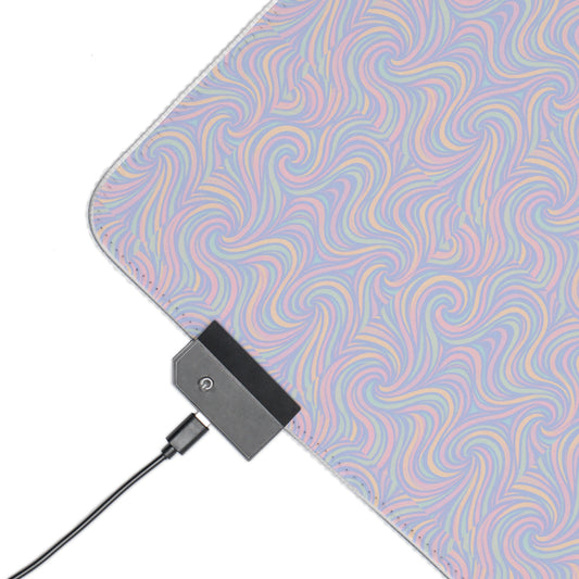 LED Gaming Mouse Pad - Pastel Swirl Design