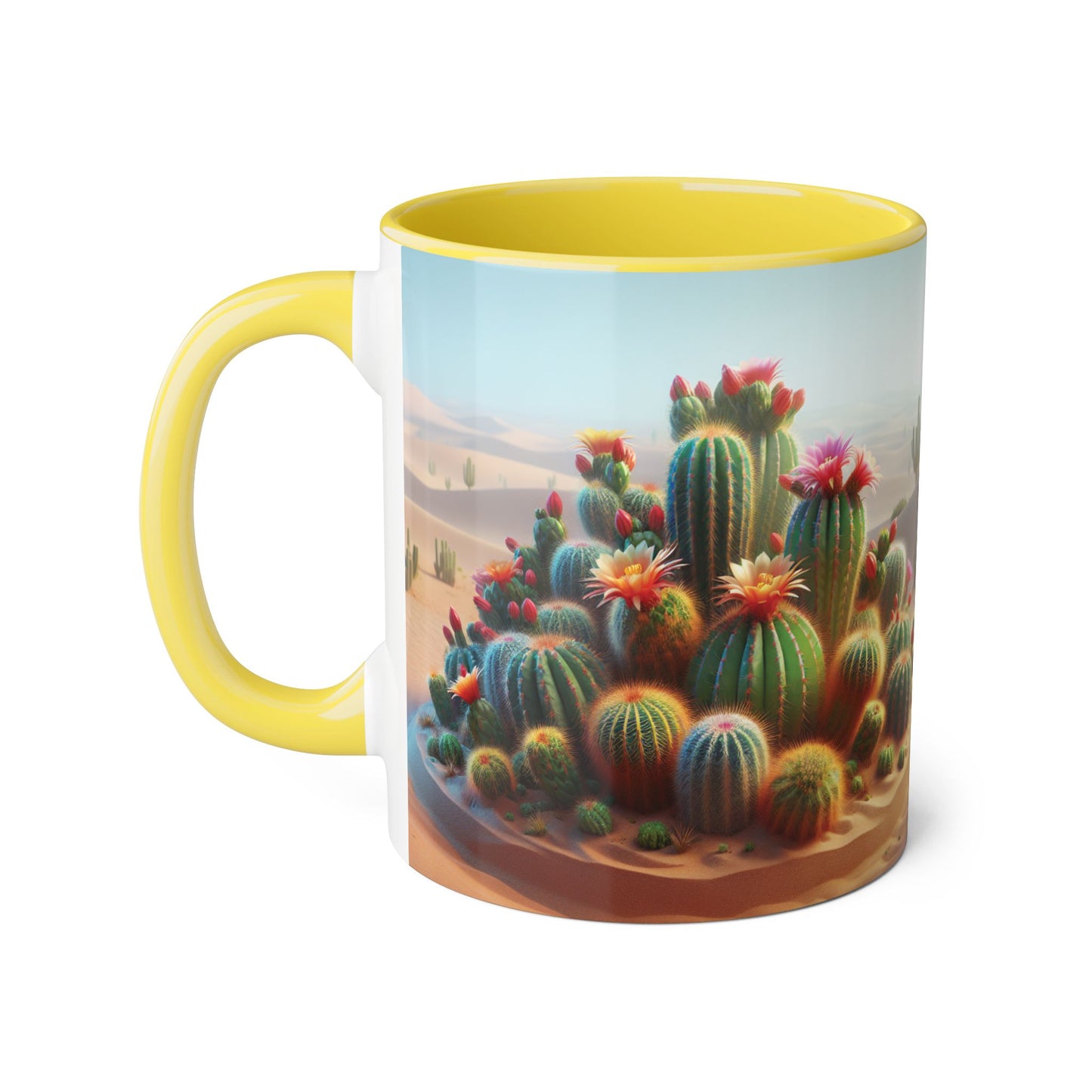 Cactus Accent Mug, Desert Succulent Coffee Cup, Southwest Plant Tea Mug, Botanical Kitchen Decor, Boho Office Gift, Nature Lover Present