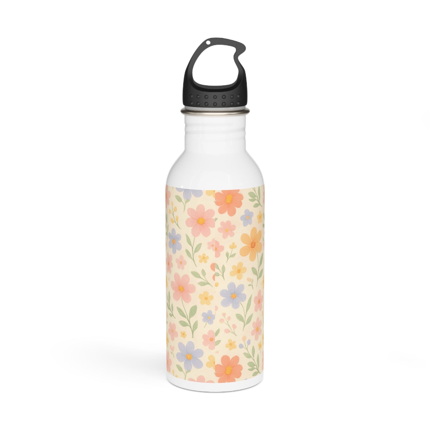 Stainless Steel Water Bottle - Dainty Floral Design, Flower Pattern Travel Flask, Cute Insulated Drinkware, Eco-Friendly Reusable Canteen,