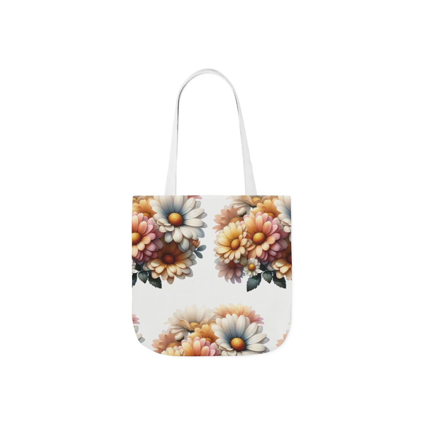 Floral Canvas Tote Bag with 5-Color Straps - Stylish