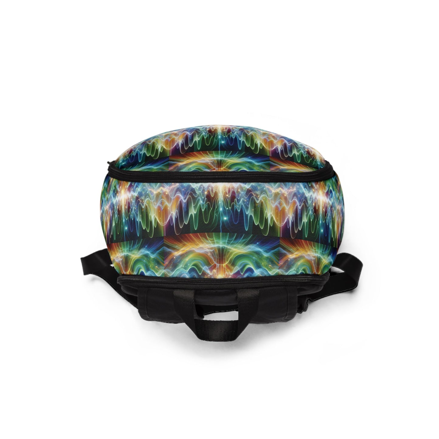 Fabric Backpack Frequency Waves Pattern