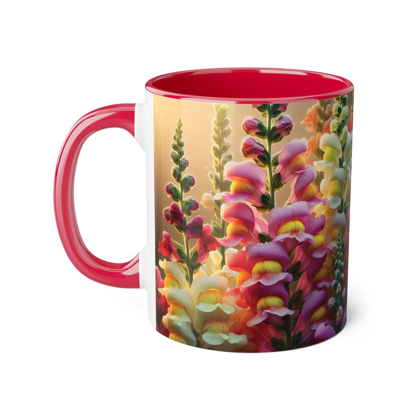 Snapdragon Floral Accent Mug – 11oz Ceramic Coffee Cup for Garden Lovers