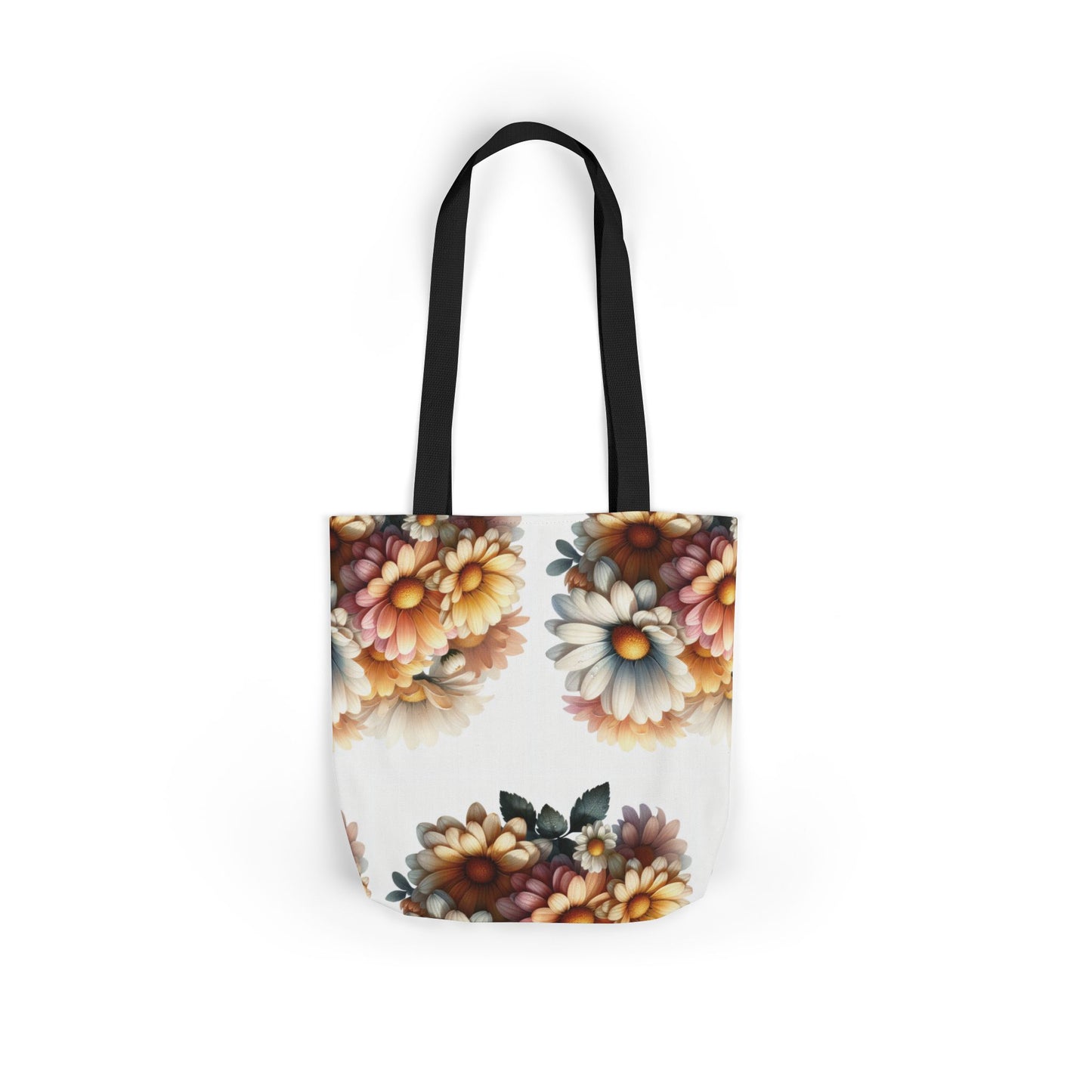 Floral Canvas Tote Bag with 5-Color Straps - Stylish