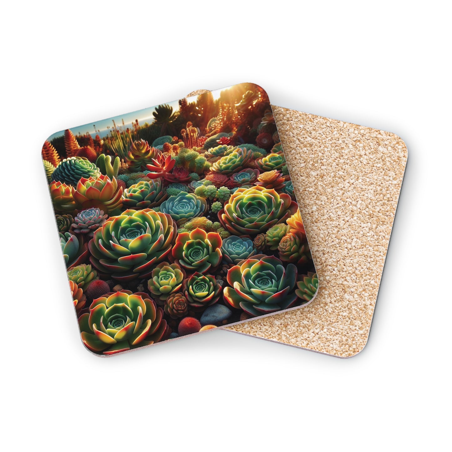 Succulent Coasters, Plant Lover Gift, Botanical Home Decor, Set of 4 Coasters, Garden Theme Drink Coasters, Cactus Coasters