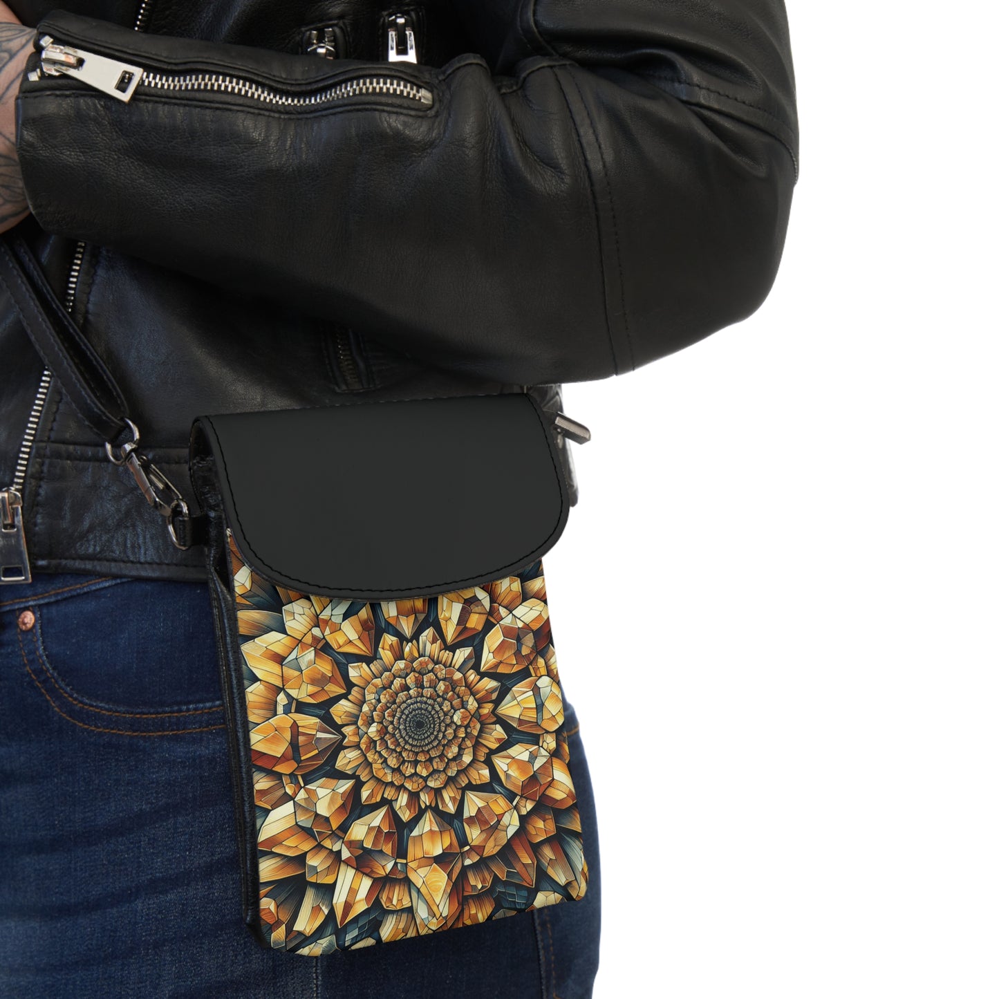 Phone Wallet - Citrine Geometric Pattern