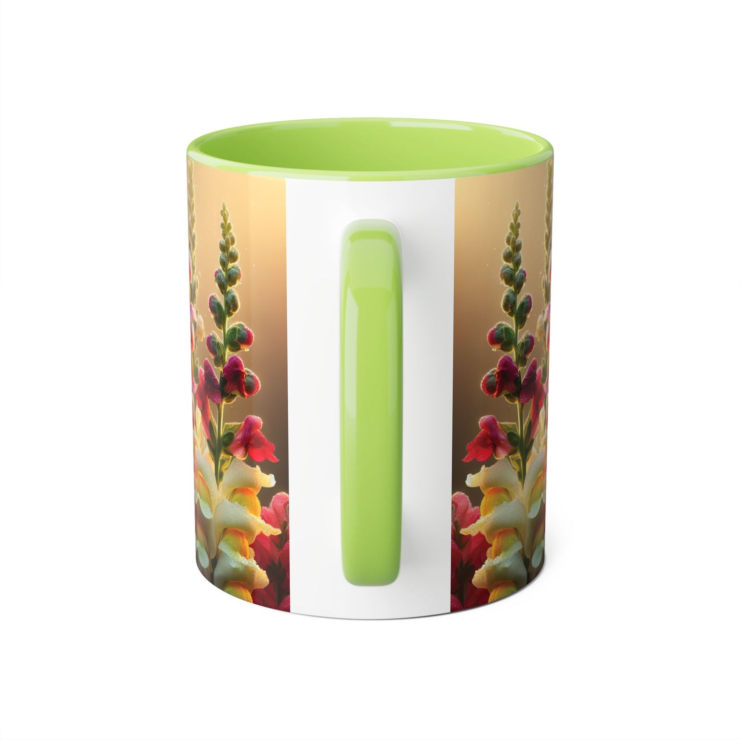 Snapdragon Floral Accent Mug – 11oz Ceramic Coffee Cup for Garden Lovers