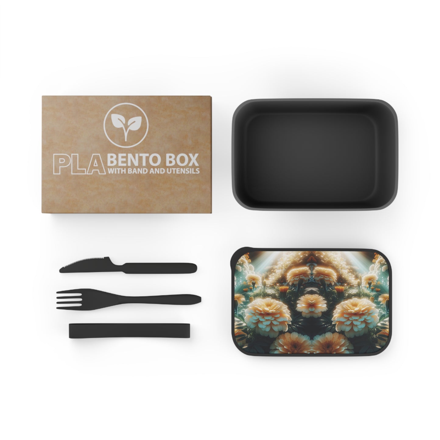 Bento Box - Vanilla Marigolds, Eco-Friendly lunch box set