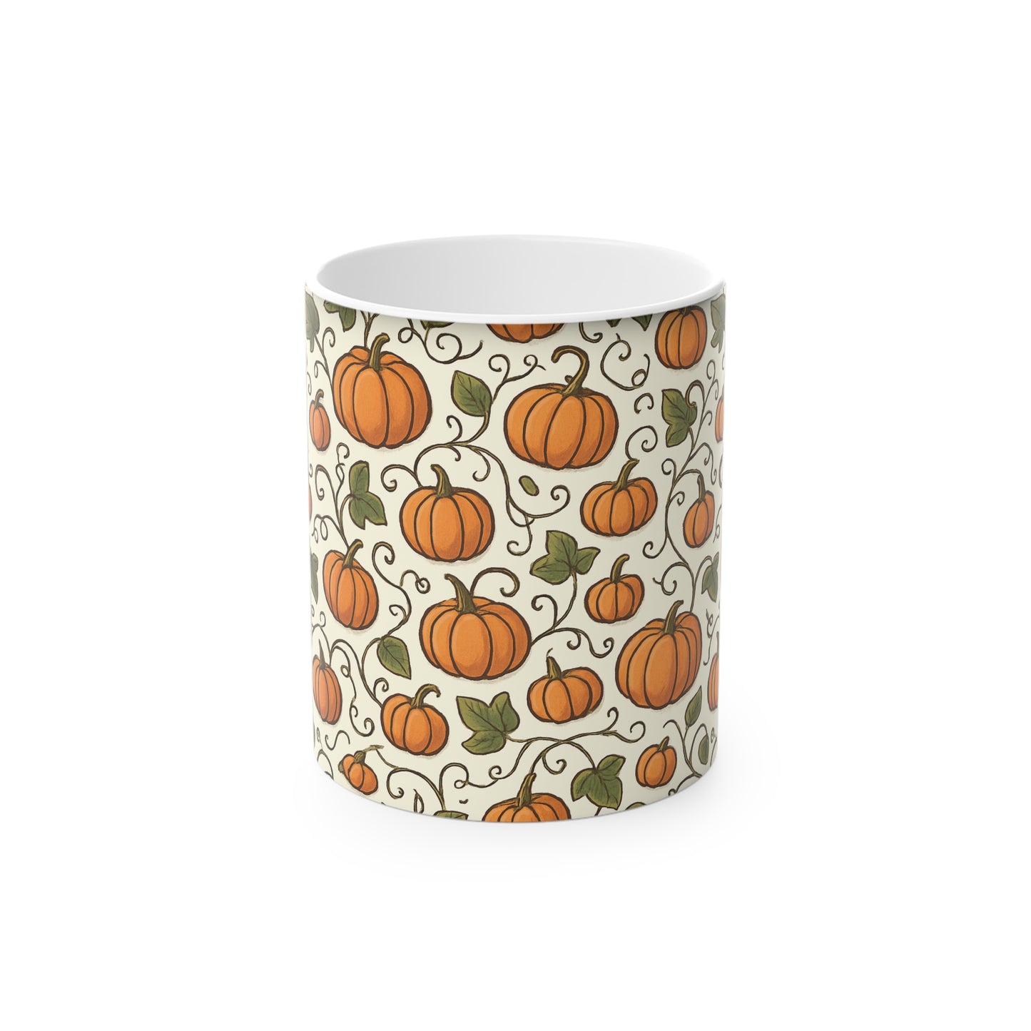 Magic Mug, Autumn Pumpkins Design, Color Changing Mug, Fall Kitchen Decor, Thanksgiving Gift, Halloween Cup