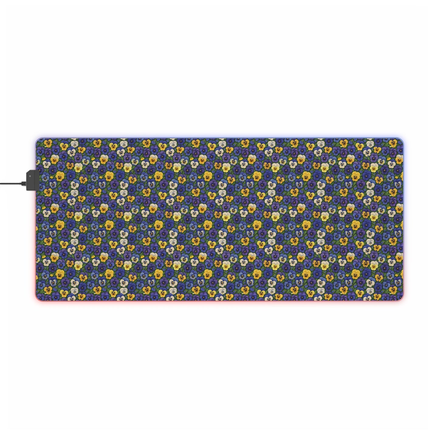 LED Gaming Mouse Pad - Vibrant Pansy Design