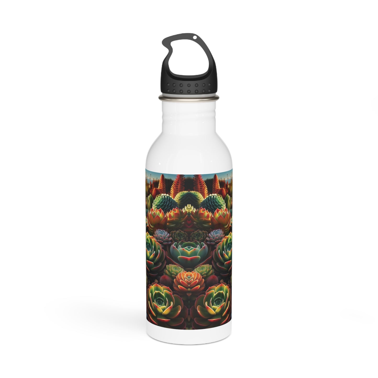 Stainless Steel Water Bottle - Succulent Cluster, Floral Water Bottle, Plant Lover Gift, Nature Inspired