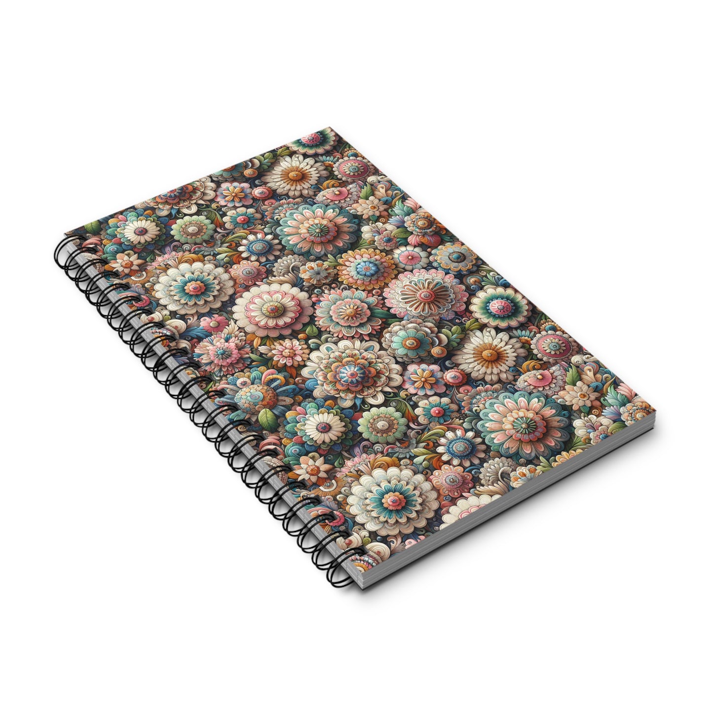 Pink Floral Spiral Journal, Notebook, Sketchbook, Diary, Bullet Journal, Cute Stationery