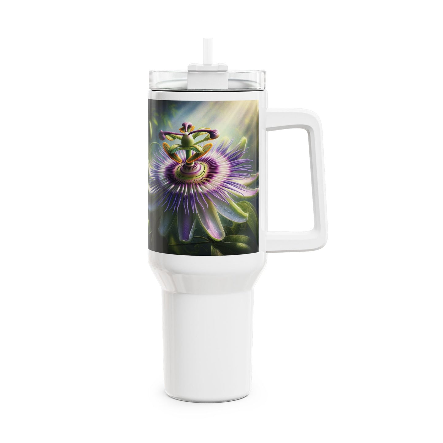 40oz Tumbler - Passionflower Bloom Design