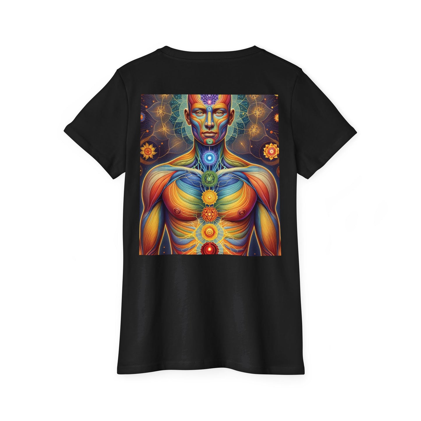 Women’s Organic Chakra Art T-Shirt - Vibrant Spiritual Design