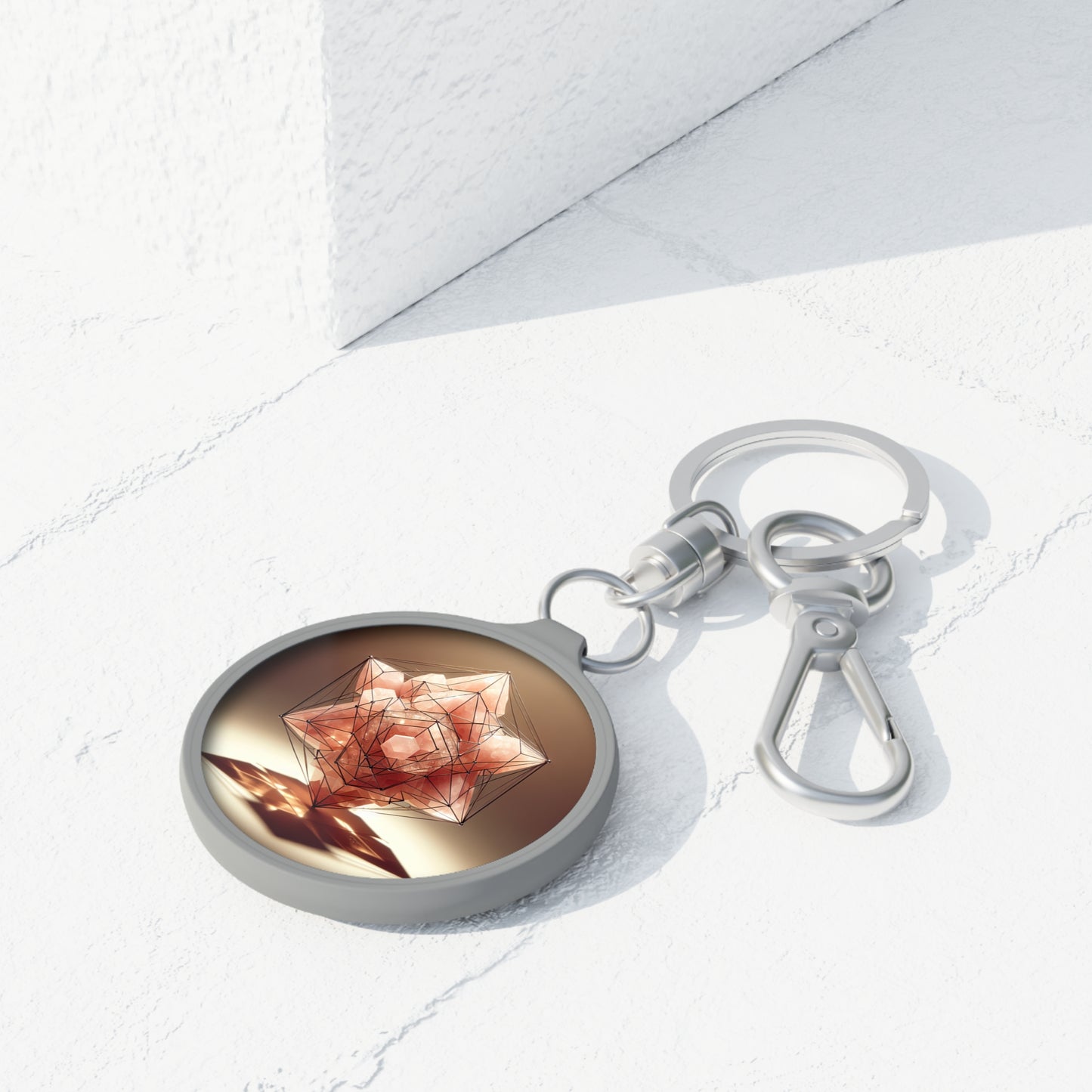 Elegant Geometric Keyring Tag