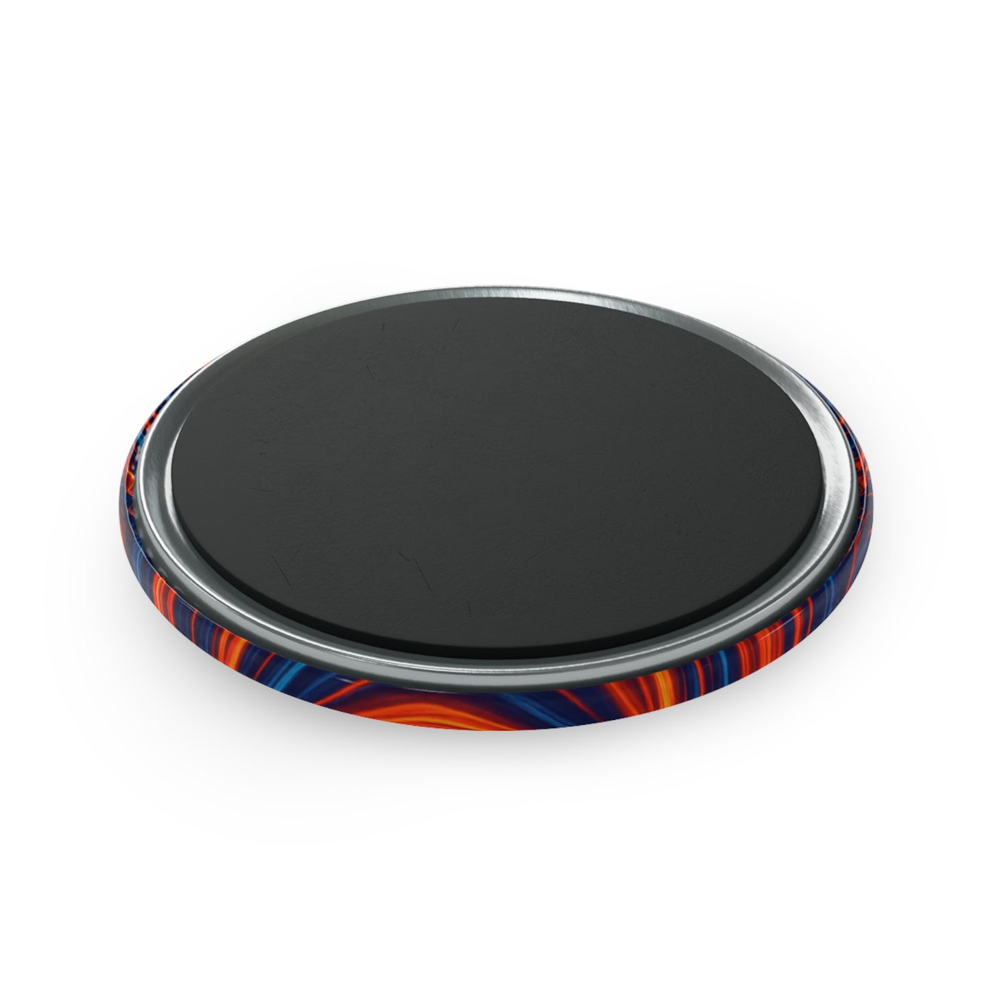 Round Button Magnet: Vibrant Swirl Design