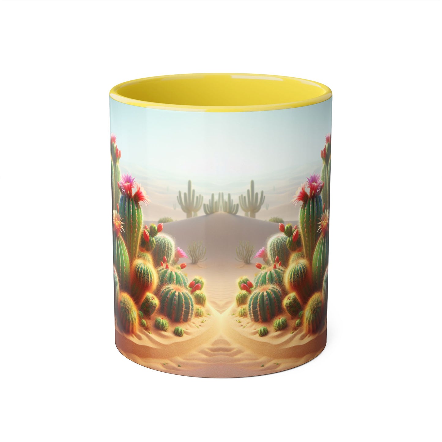 Cactus Accent Mug, Desert Succulent Coffee Cup, Southwest Plant Tea Mug, Botanical Kitchen Decor, Boho Office Gift, Nature Lover Present