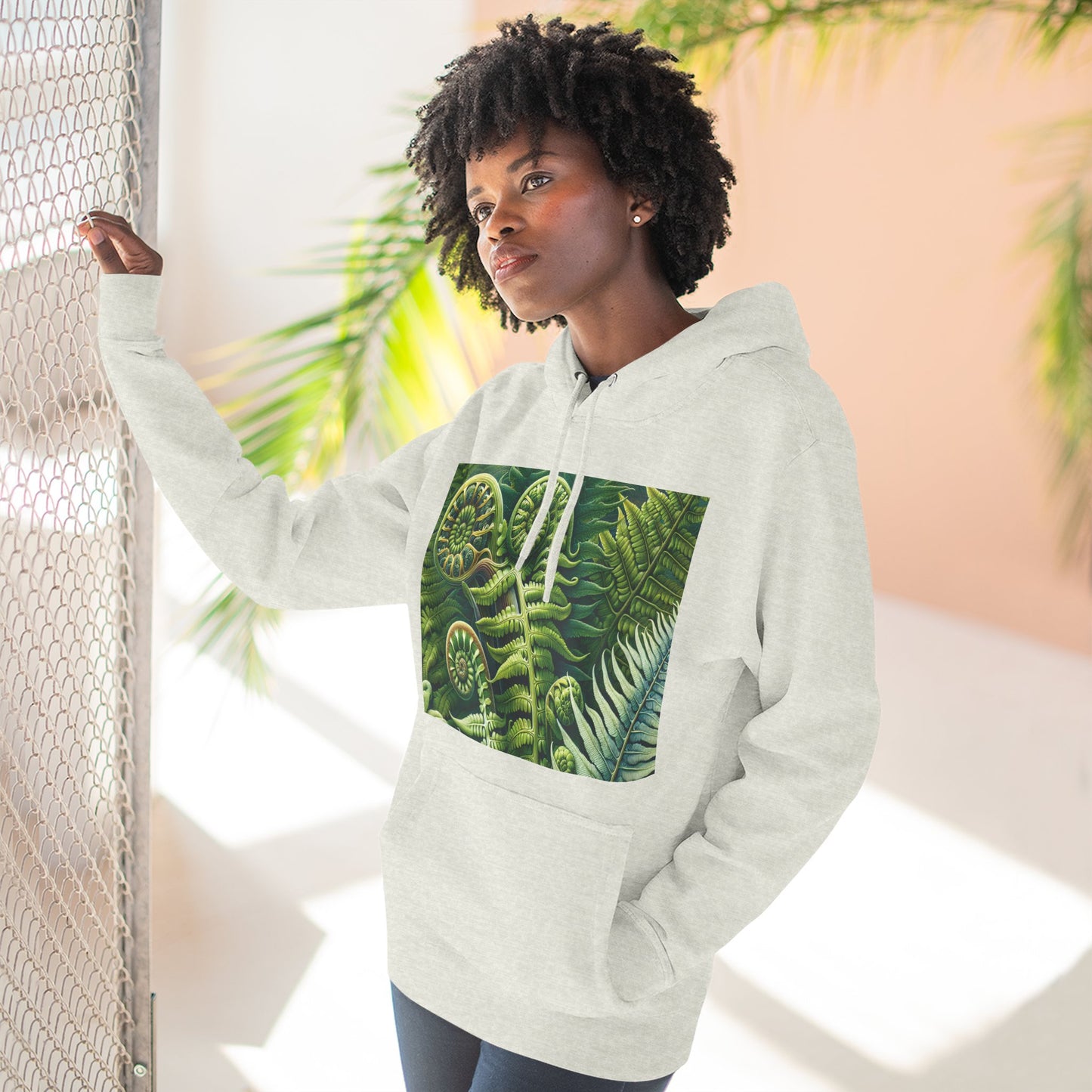 Nature-Inspired Three-Panel Fleece Hoodie for Outdoor Enthusiasts