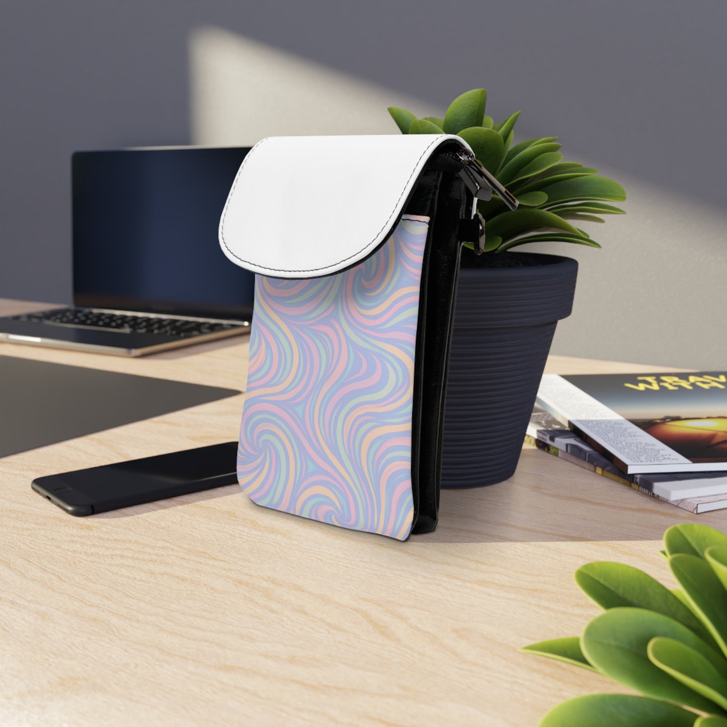 Phone Wallet - Pastel Swirl Design
