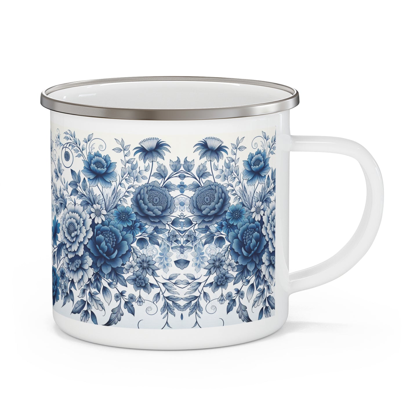 Camping  Mug - Blue Floral Design