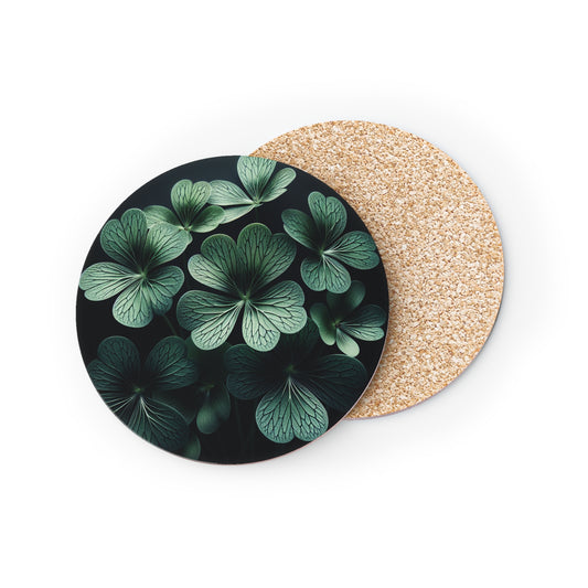 Oxalis Coasters, Set of 4 Round Ceramic Drink Coasters, Botanical Oxalis Design, Housewarming Gift, Home Decor, Table Coasters, Hostess Gift