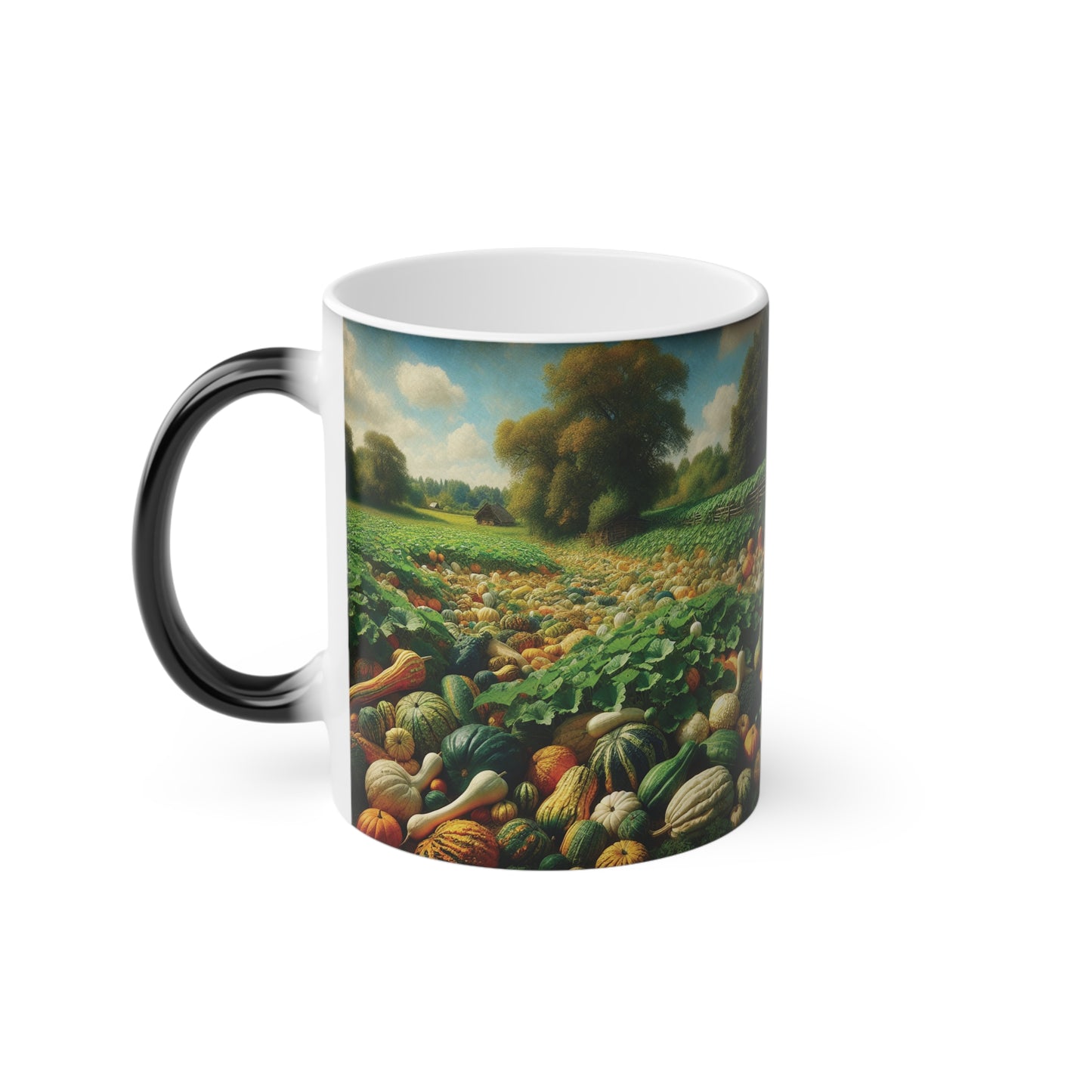 Magic Mug - Gourd Patch Design, Color Changing Cup, Heat Sensitive Tea Coffee Mug, Kitchen Decor, Unique Gift Idea