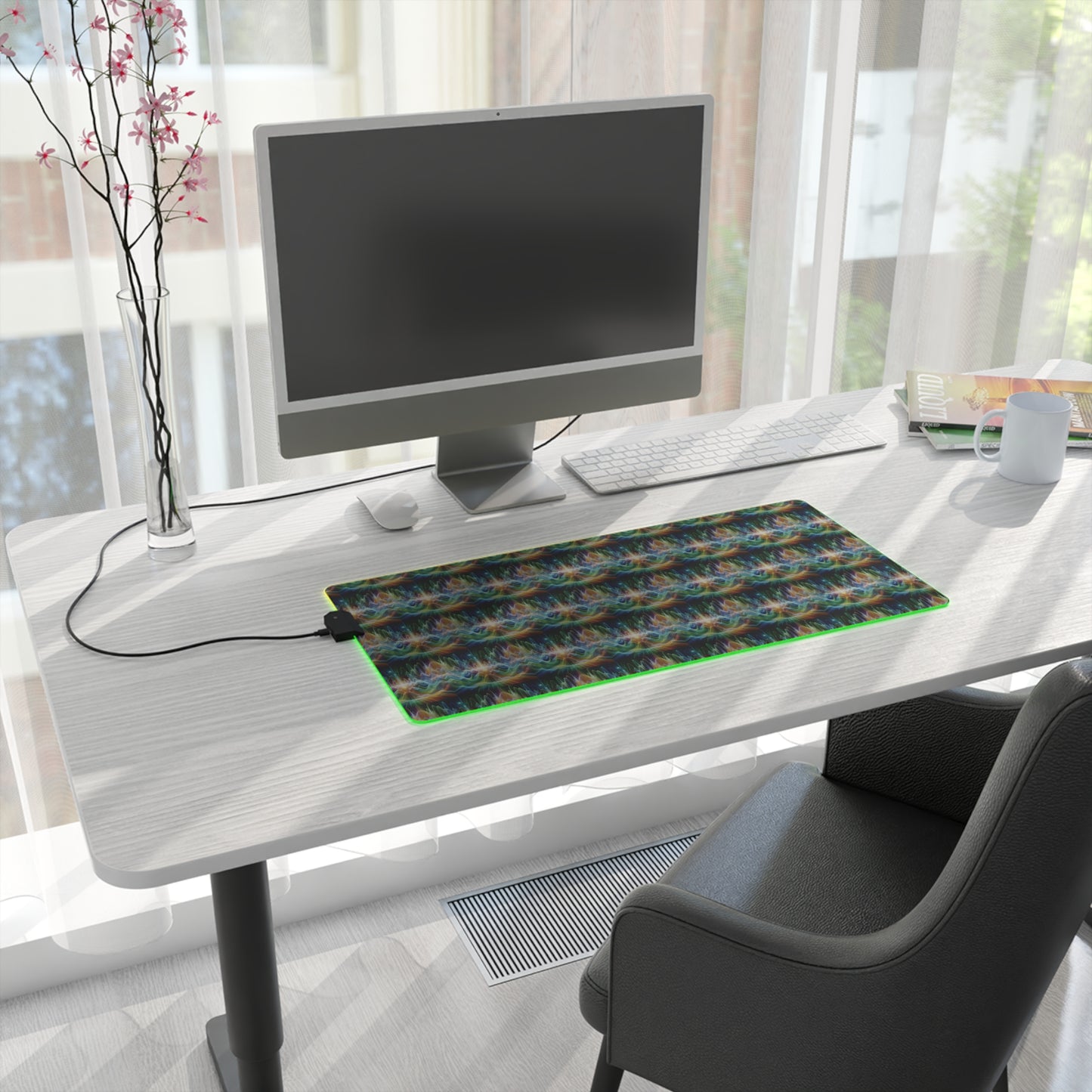 LED Gaming Mouse Pad: Healing Frequency Waves Design