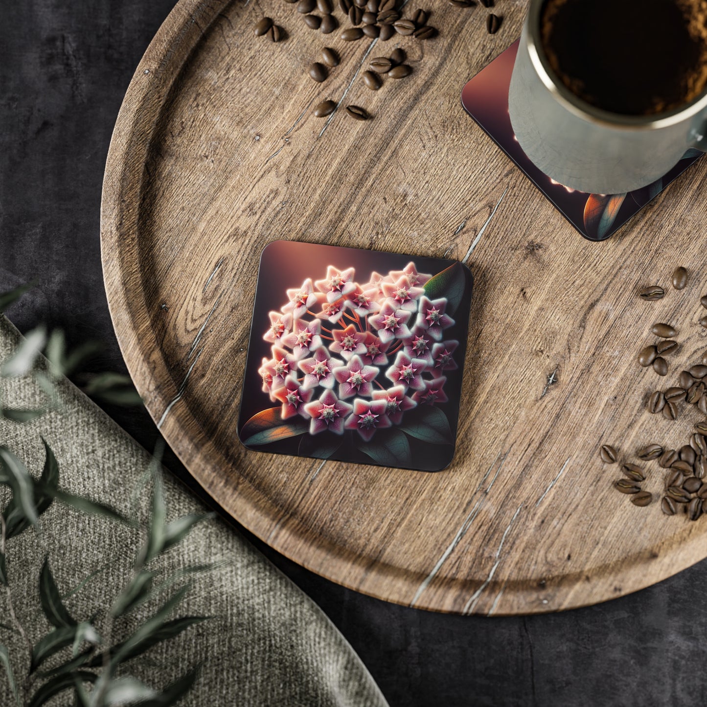 Hoya Bloom Drink Coasters, Botanical Home Decor, Gift for Plant Lovers, Housewarming Present, Table Protection,