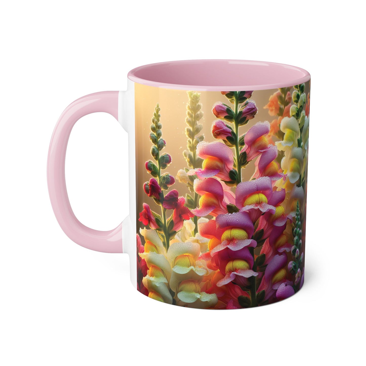 Snapdragon Floral Accent Mug – 11oz Ceramic Coffee Cup for Garden Lovers